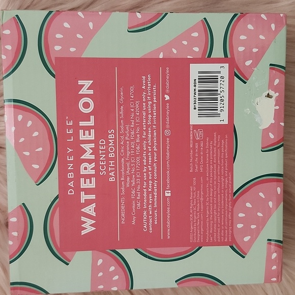 Brand New DABNEY LEE Watermelon Scented Bath Bomb-4CT - Picture 2 of 4